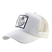 Unisex Animal Mesh Trucker Hat Snapback Embroidered Patch Baseball Caps (White Cat)