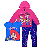 Disney’s Toy Story Girls 3 Pack T-Shirt, Hooded Sweatshirt and Leggings Set for Kids, Comfy Active Wear, Size 3T
