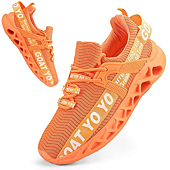 Harrun Mens Fashion Sneakers Athletic Running Shoes Blade Non Slip Walking Non Slip Tennis Gym Sport Shoes Orange