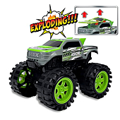 Exploding Monster Truck with Explosive Crash Sounds and Lights, Smash It Up Again and Again, Toy for Boys and Girls 3 Years and Above [Amazon Exclusive] (Gray)