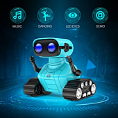 ALLCELE Robot Toys, Rechargeable RC Robots for Kids Boys, Remote Control Toy with Music and LED Eyes, Gift for Children Age 3 Years and Up - Blue