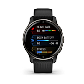 Garmin Venu 2 Plus, GPS Smartwatch with Call and Text, Advanced Health Monitoring and Fitness Features, Slate with Black Band