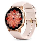 Stiive Smart Watch, 1.28 Inch Full Touch Screen Smartwatch for Men Women, Heart Rate & Sleep Monitor, Pedometer IP68 Waterproof Fitness Watch for Android & iOS Phones-Pink