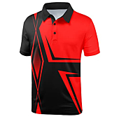 ZITY Golf Polo Shirts for Men Short Sleeve Athletic Tennis T-Shirt 048-Red M