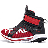 Breathable Lightweight Outdoor Fashion High-Top Boys Basketball Shoes Sneakers for Kids Girls Running Trainers Athletic Sports Shoe Black Red Big Kid 5