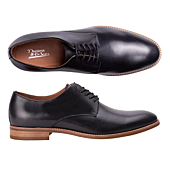 Dunross & Sons Landon Black Oxford Shoes for Men – Derby Mens Dress Shoes – Italian Leather Dress Shoes w/Rubber Sole – Lace-Up Black Dress Shoes for Men – Breathable Leather Lining Business Shoes