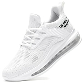 Men's Running Shoes Air Low Top Comfort Basketball Sneakers Breathable Fashion Tennis Sport Gym Fitness Cross Trainers White