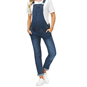 Maternity Overalls with Pockets Comfy Pants for Pregnant Women Dark Blue L