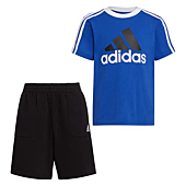 adidas Boys' Toddler 2 Piece French Terry Short Set, Team Royal Blue, 2T