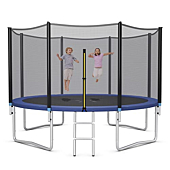 Giantex Trampoline, 16Ft ASTM Certified Approved Outdoor Trampoline w/ Enclosure Net, Recreational Trampolines w/ Jumping Mat Ladder Rust-Resistant Poles for Kids Adults