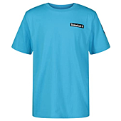 Timberland Boys' Big Short Sleeve Graphic T-Shirt, Horizon Blue 22, 8