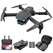 FPV with Dual Camera for Adults Kids Beginners APP control,Foldable Mini Drones Dual WiFi RC Quadcopters,Height Setting Function,One-click Take-off and Landing,Headless Mode,3D Flip,2 Batteries