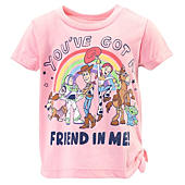 Disney Pixar Toy Story Buzz Lightyear Woody Toddler Girls Graphic T-Shirt and Bike Shorts Set Pink 2T