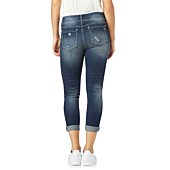 WallFlower Women's Juniors Luscious Curvy Mid-Rise Stretch Skinny Ankle Jeans