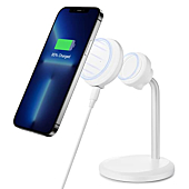 ESR HaloLock Shift Wireless Charger, Compatible with MagSafe Charger Stand, 2 Charging Modes, Detachable Fast Charging Pad, for Caseless iPhone 13/12 Series Phones and Magnetic Cases, White