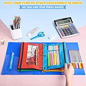 OCHIDO Pencil Pouch for 3 Ring Binder ,Bulk,30 Pack in Assorted Colors,Zipper Pencil Case with Clear Window,3-Hole Binder Cloth Pencil Bag for Storing School Office Supplies