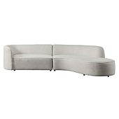 Acanva Luxury Modern Style Living Room Upholstery Curved Sofa