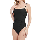 Bellecarrie Women's One Piece Swimsuit Ruched Vintage Tummy Control Bathing Suits