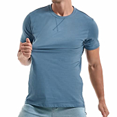 KLIEGOU Men's T-Shirts - Premium Cotton Crew Neck Tees 2168 Light Blue XL