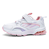 TC TREECHER Air Running Shoes for Boys Girl Kids Sports Athletic Tennis Running Sneaker (Little Kid Size 12.5 White/Pink)
