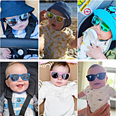 Flexible Polarized Baby Sunglasses with Strap for Newborn Infant Boys Girls Age 0-24 Months，100% UV Protection (Matte White / Mirrored Purple+Matte Green / Mirrored Green)