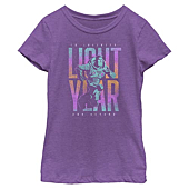 Disney Pixar Lightyear Buzz Words Girls Short Sleeve Tee Shirt, Purple Berry, Medium
