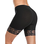 Slip Shorts for Under Dresses Women Anti Chafing Underwear Boyshorts Panties Lace Under Skirts Shorts (Black, 3X-Large)