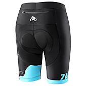 Zacro Women's Cycling Bike Shorts - 4D Padded Bike Shorts Women with Pockets Blue