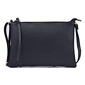 Jiaruo Slim Lightweight PU Leather Small Women Crossbody bag Purses Envelope Messenger bag Handbag (Black 2)