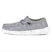 Men's Casual Canvas Loafers Shoes Men Lace Up Loafers for Comfortable & Light-Weight Grey