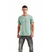 KLIEGOU Men's V Neck T Shirts - Casual Stylish Fitted Tees for Men Light Green-Grey S