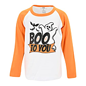 Childrens Unisex Boo to You Funny Halloween Shirt (7Y, Orange)