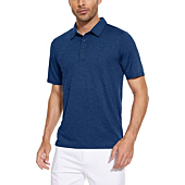 MAGCOMSEN Mens Polo Shirts Short Sleeve Quick Dry Shirts Athletic Shirts Workout Shirts Fishing Shirts Camping Shirts Summer Golf Polo Shirts for Men Dark Blue