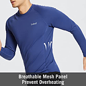 BALEAF Mens Long Sleeve Compression Shirts Running Athletic Workout Under Shirt Warm Gear Blue M