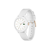 Lacoste 12.12 Women's Quartz Plastic and Silicone Strap Watch, Color: White (Model: 2001211)