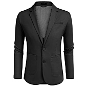 COOFANDY Men's Casual Linen Sport Coat Lightweight Travel Blazer Modern Suit Jacket Black