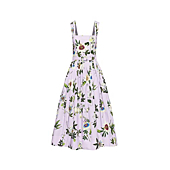 Oscar de la Renta, Passionflower Belted Midi Dress, Lavender Multi, 12