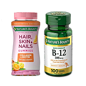 Nature's Bounty Hair, Skin & Nails Gummies with Biotin and Collagen and Vitamin B12 Energy Health 500mcg.