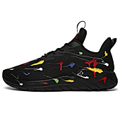 Soulsfeng Kids Tennis Shoes Lightweight Breathable Boys Running Shoe Fashion Walking Sneakers for Girls Black Big Kid 5.5