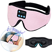 Sleep Headphones Bluetooth Headband Sleeping Headphones, ZUXNZUX Wireless Music Eye Mask Sleep Earbuds for Side Sleeper, Yoga, Insomniac, Air Travel, Meditation (Pink)