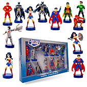 Justice League Toppers, 12-Pack – DC Toys, Stampers, Action Figures – Batman, Wonder Woman, Superman, Robin, The Flash, and More by PMI, 2.4 in, Ages 3+