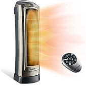 Digital Ceramic Tower Heater for Home with Adjustable Thermostat, Timer and Remote Control, 23 Inches, 1500W, Silver