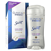 Secret Antiperspirant Clinical Strength Deodorant for Women, Clear Gel, Clean Lavender, 2.6 Oz
