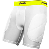 Franklin Sports-Youth Baseball Sliding Shorts - Padded Slide Shorts with Cup Holder - Compression Shorts Perfect For Baseball and Softball - Small , White