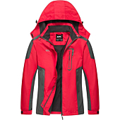 Diamond Candy Waterproof Rain Jacket Women Lightweight Outdoor Raincoat Hooded for Hiking Red S