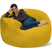 Chill Sack Bean Bag Chair: Giant 5' Memory Foam Furniture Bean Bag - Big Sofa with Soft Micro Fiber Cover - Lemon