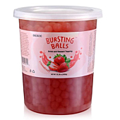 Strawberry Boba Pearls Strawberry Popping Boba Bursting Boba Strawberry Bubble Tapioca Pearls For Bubble Tea (Strawberry , 2 LB 1 Pack)