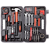 Tool Set General Household Hand Tool Kit with Plastic Toolbox Storage Case Socket and Socket Wrench Sets - CARTMAN 148Piece