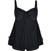 Hilor Swimsuits for Big Busted Women Black Plus Size Swimwear Tankini Bathing Suits Swim Tank Tops with Boyshorts 20