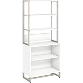 Bush Business Furniture Office by Kathy Ireland Method Bookcase with Hutch, White